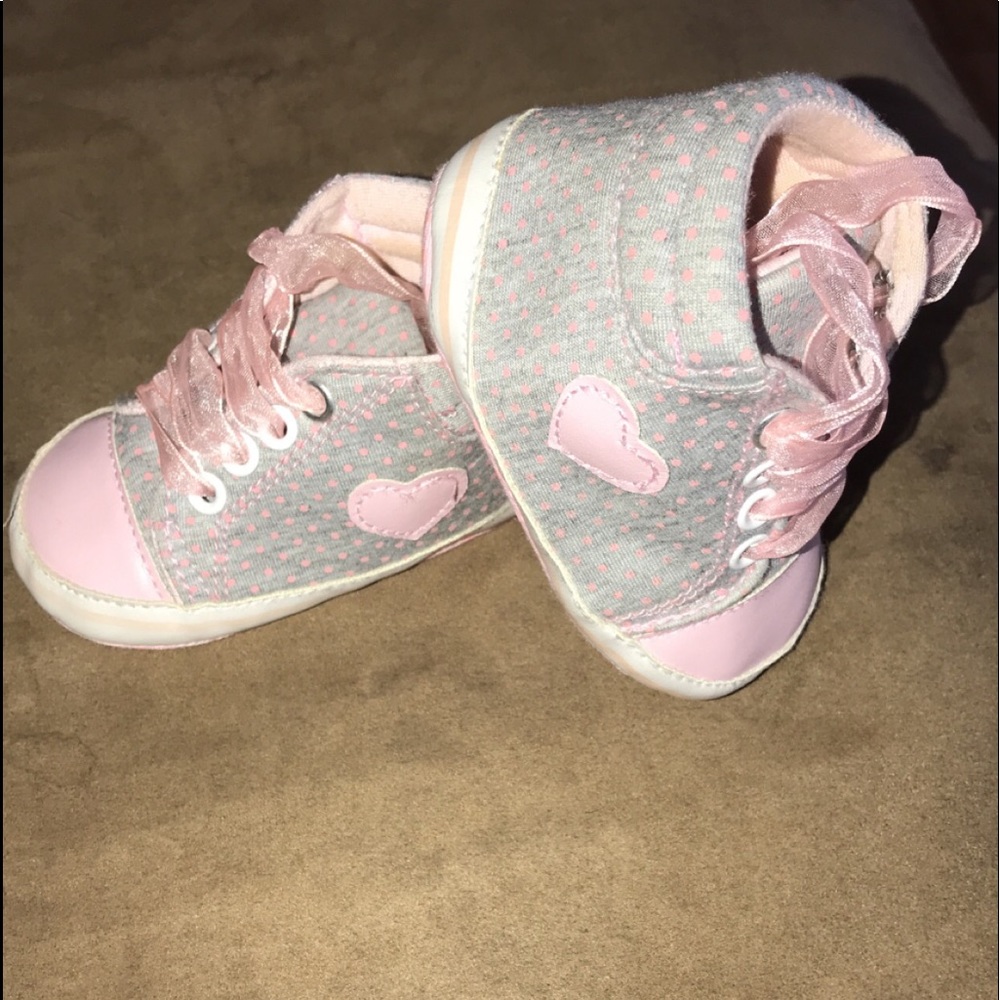 Baby Girl Soft High Top Crib Shoes